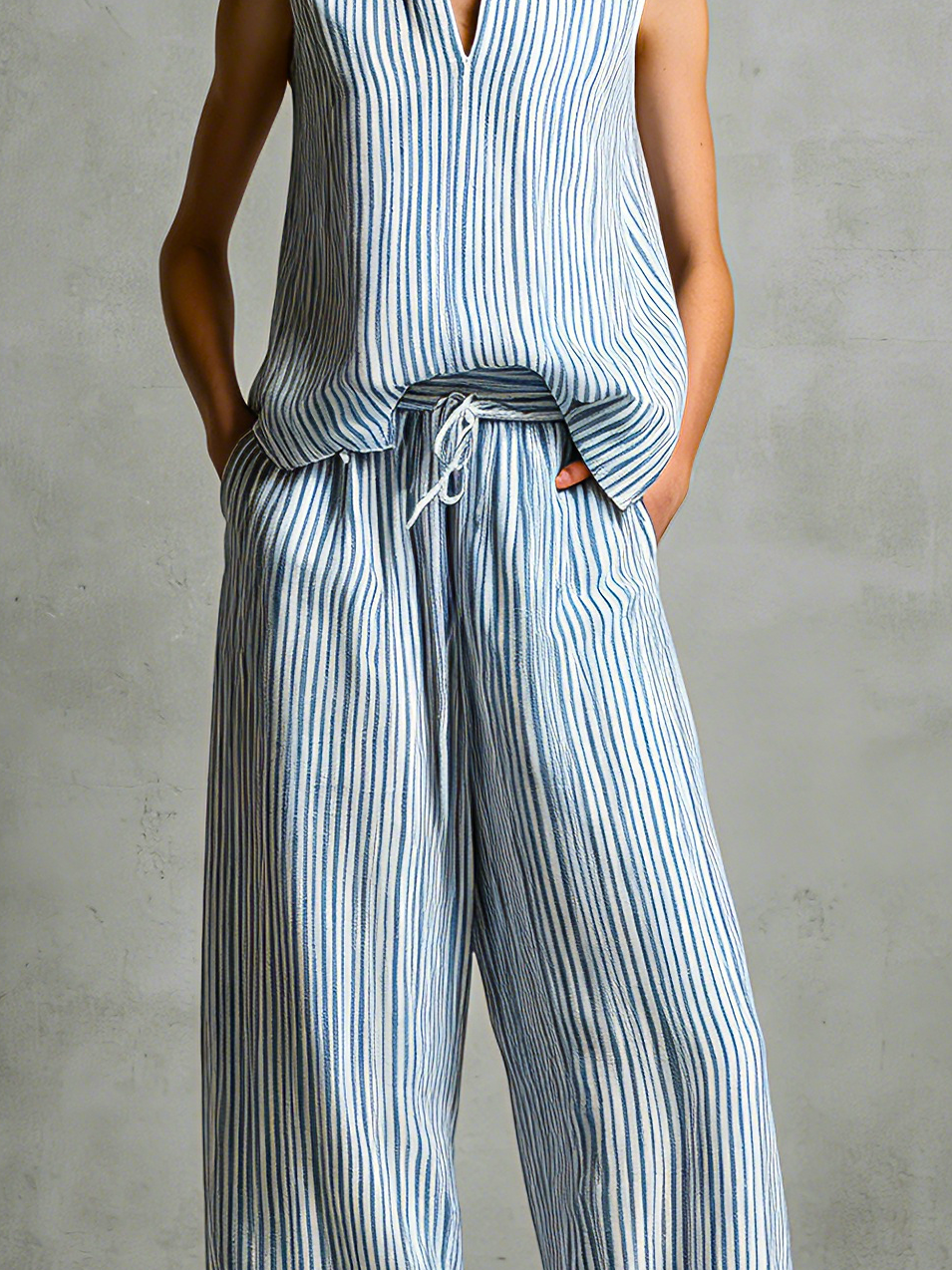 Livia | Full-Length Striped Palazzo Pants