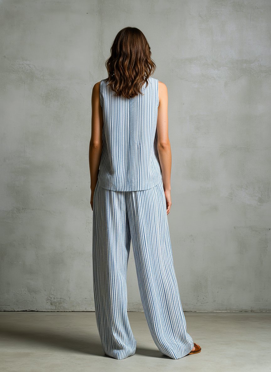 Livia | Full-Length Striped Palazzo Pants