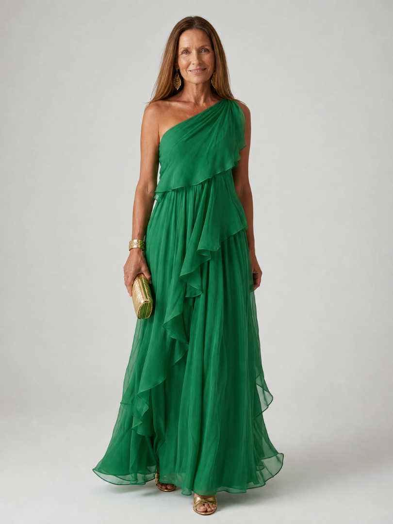 Eliana Vestido Maxi de Gasa - Verde