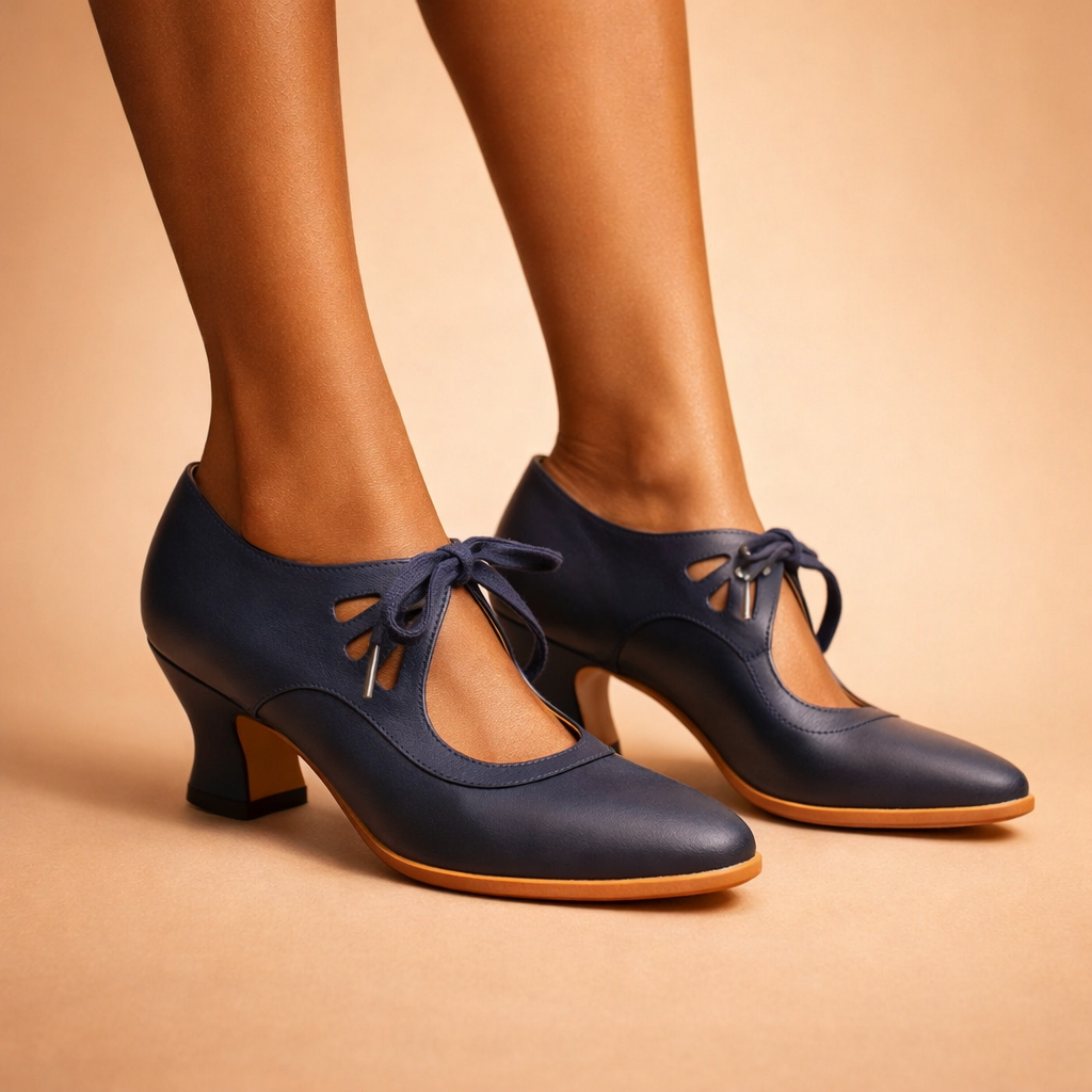 Tacones de cuero con cordones Camille