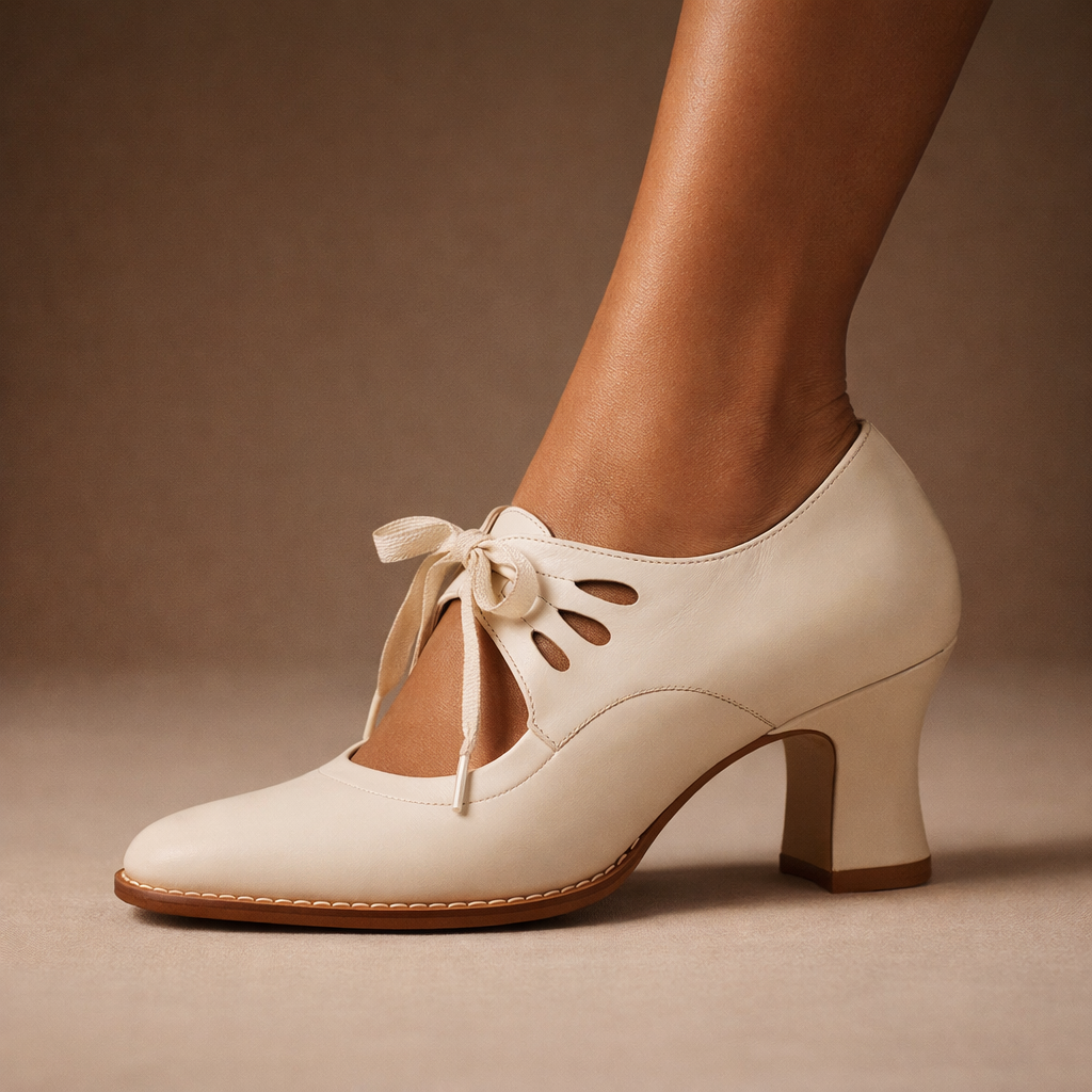 Tacones de cuero con cordones Camille