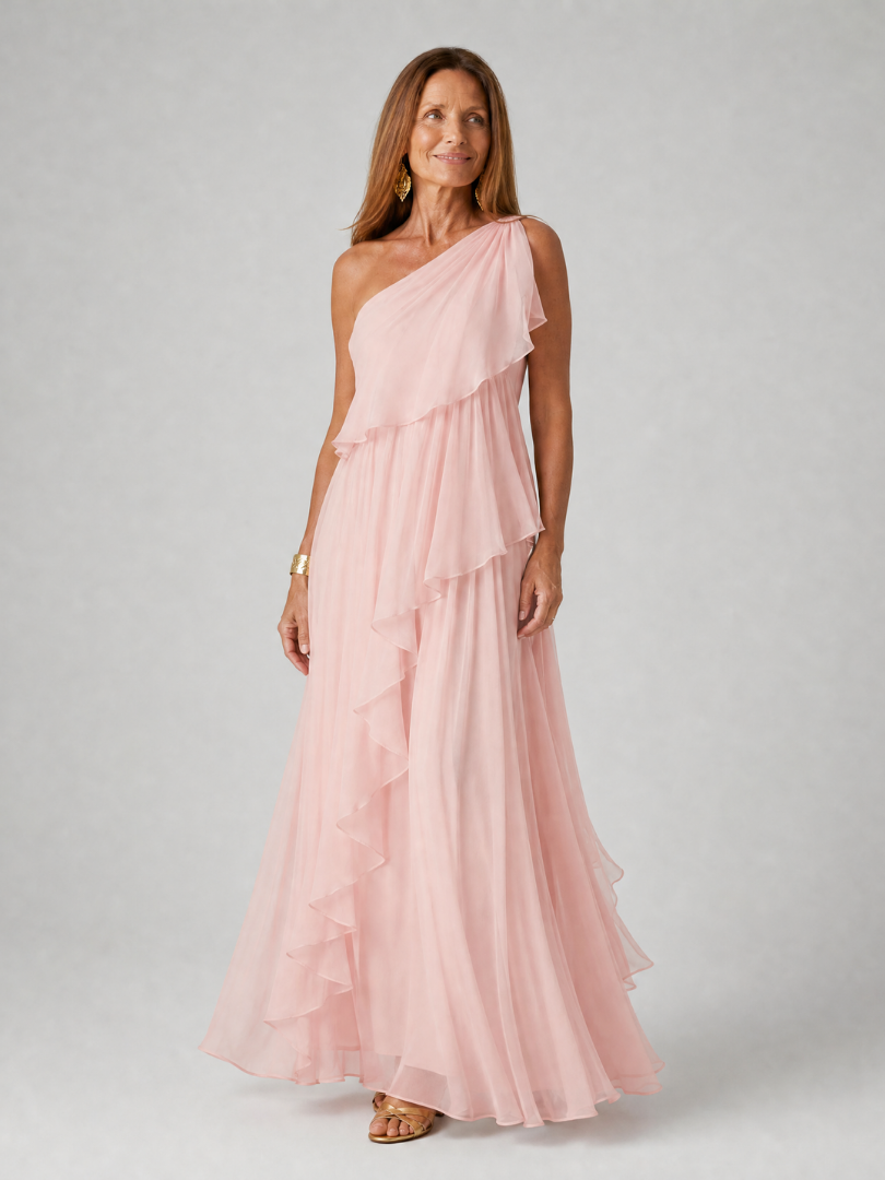 Eliana Vestido Maxi de Gasa - Rosa