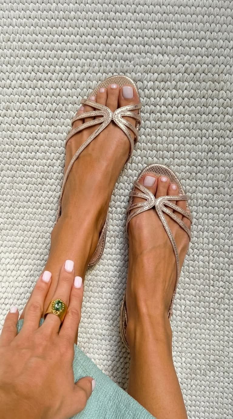 Sandra - Sandalias Doradas de Verano con Elegancia