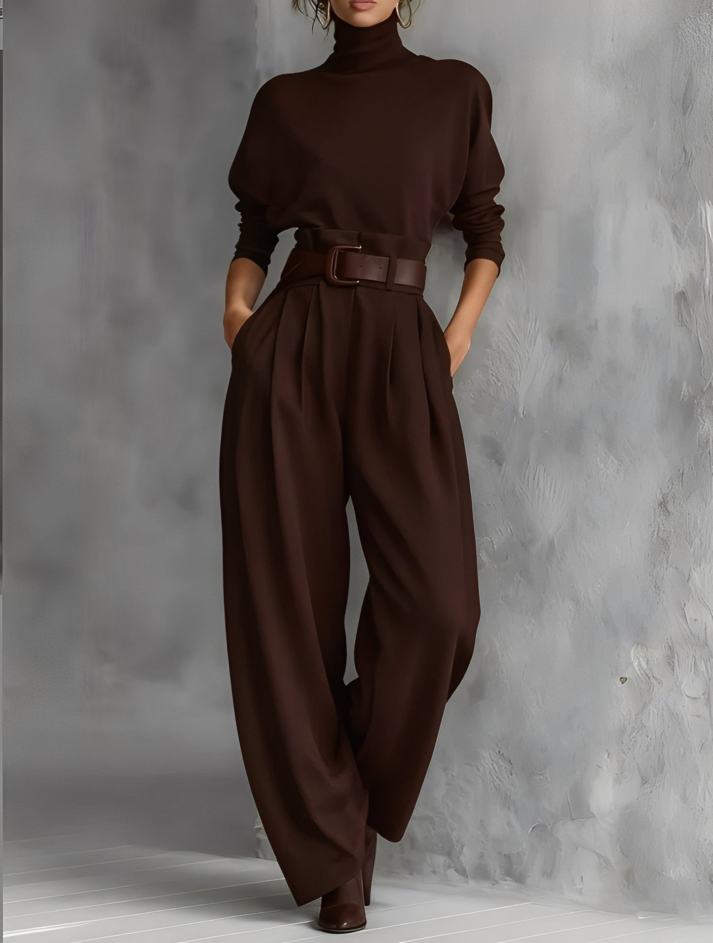 Maria – set with turtleneck and straight-leg pants