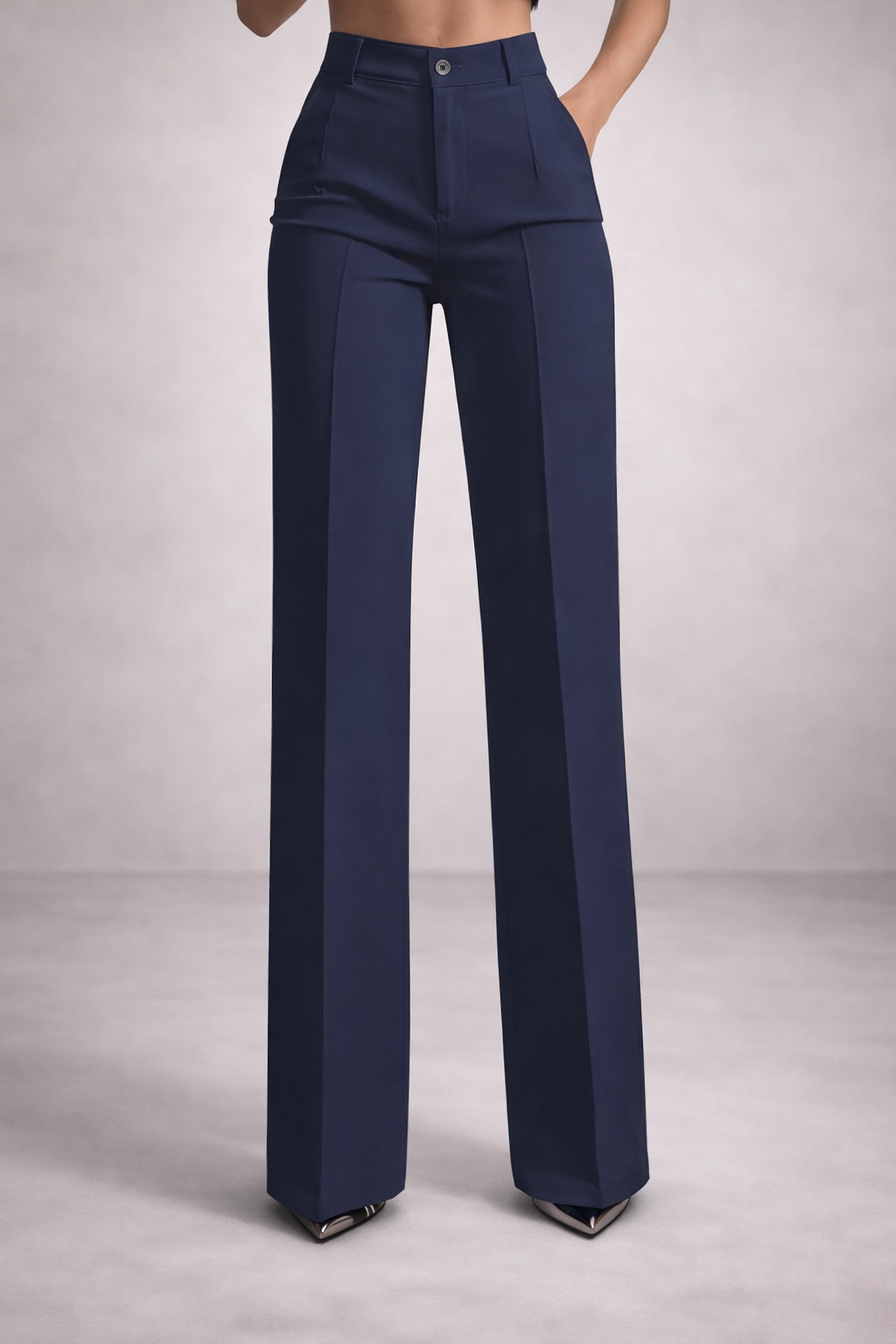 Pantalones elegantes de cintura alta