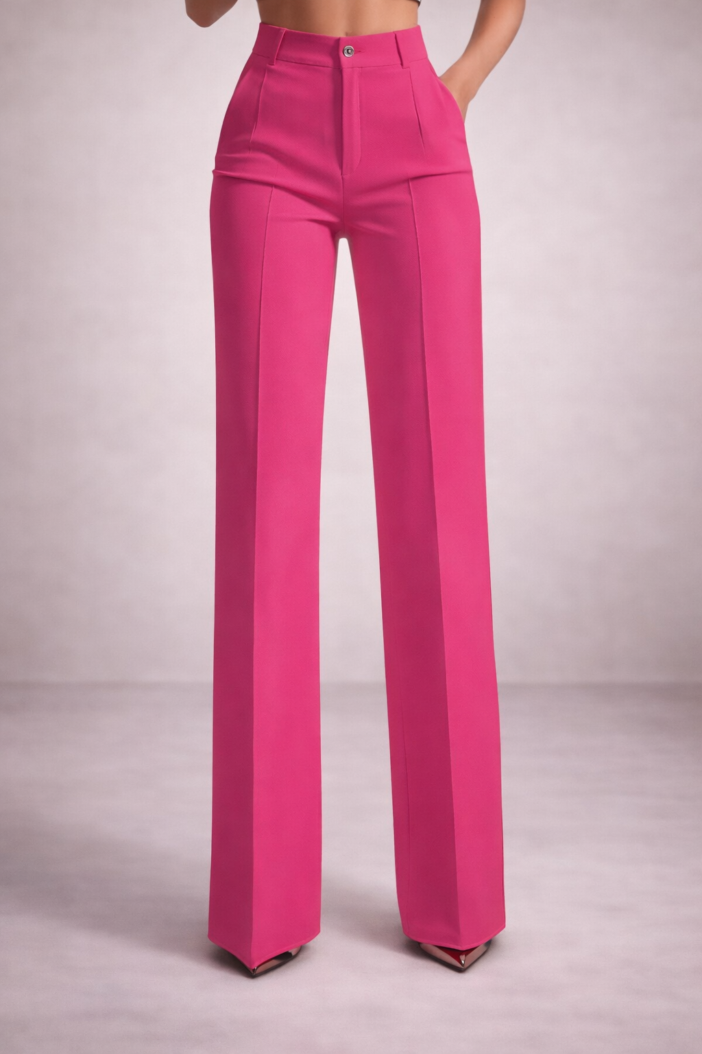 Pantalones elegantes de cintura alta