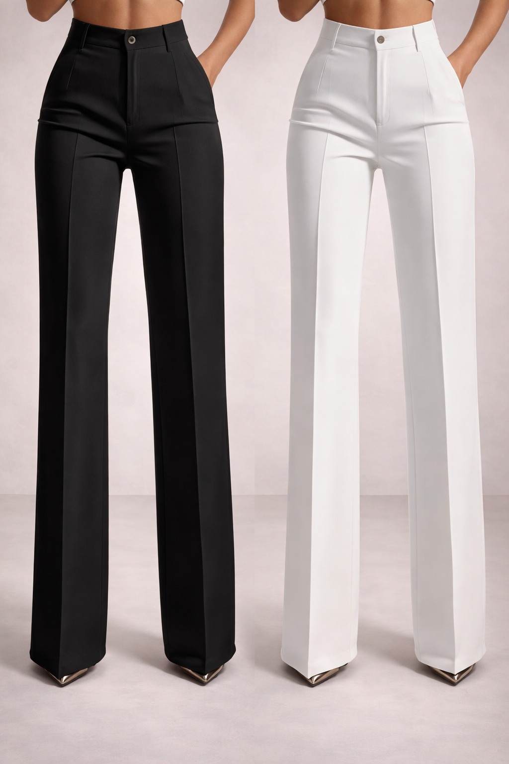 Pantalones elegantes de cintura alta