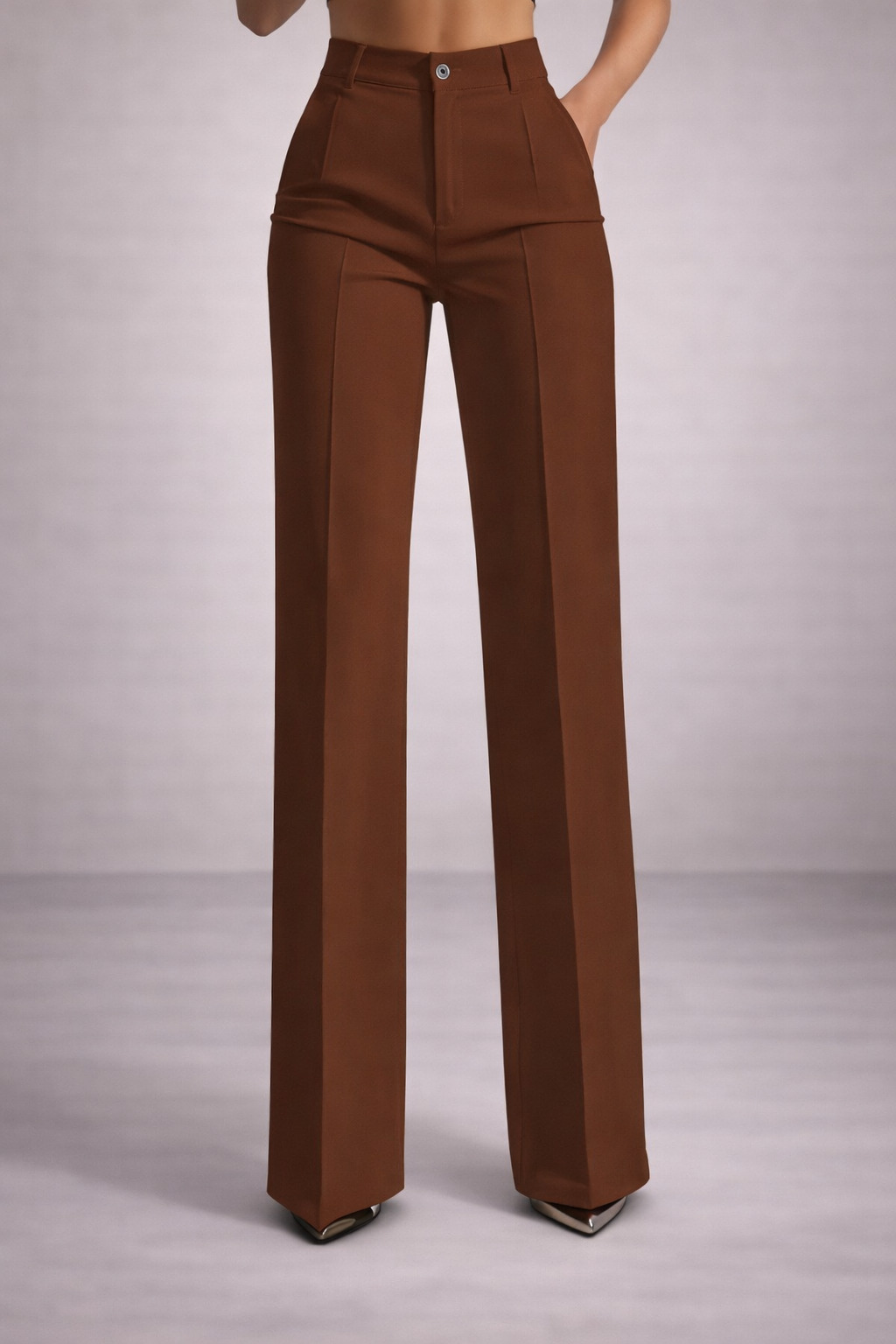 Pantalones elegantes de cintura alta