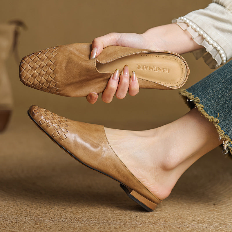 Dalvi – Mules de cuero con estilo relajado