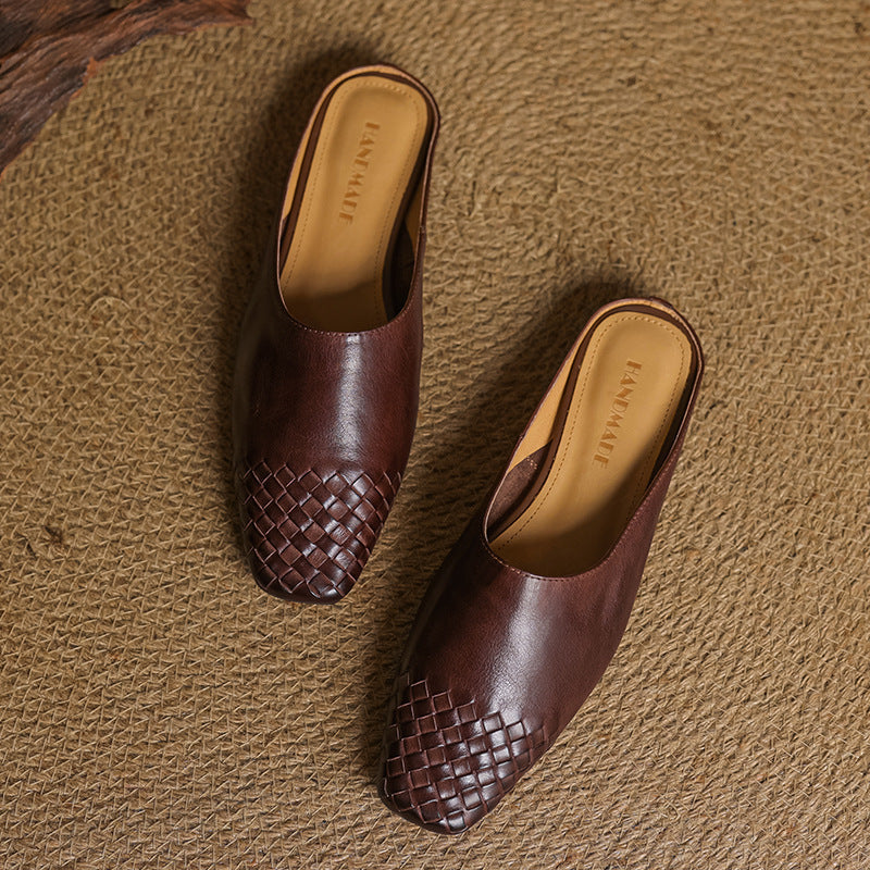 Dalvi – Mules de cuero con estilo relajado