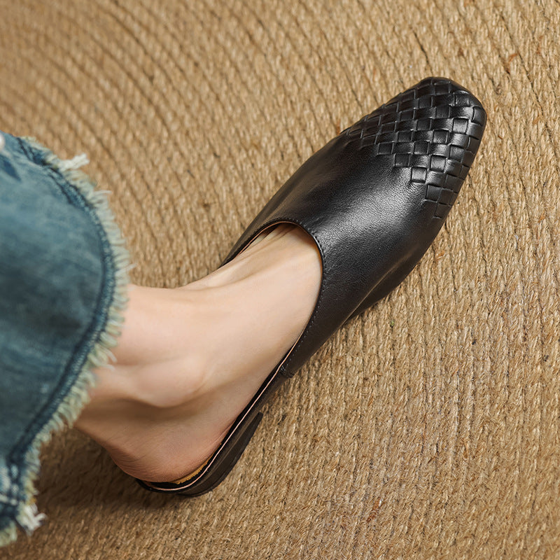 Dalvi – Mules de cuero con estilo relajado