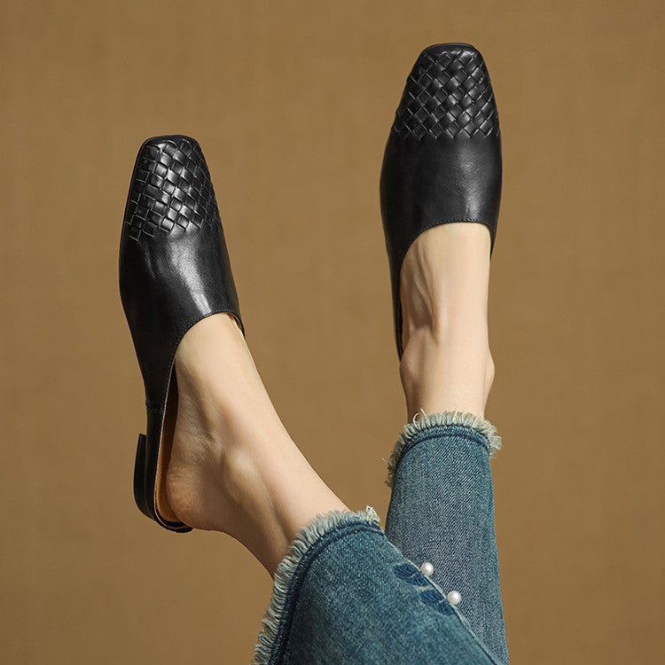Dalvi – Mules de cuero con estilo relajado
