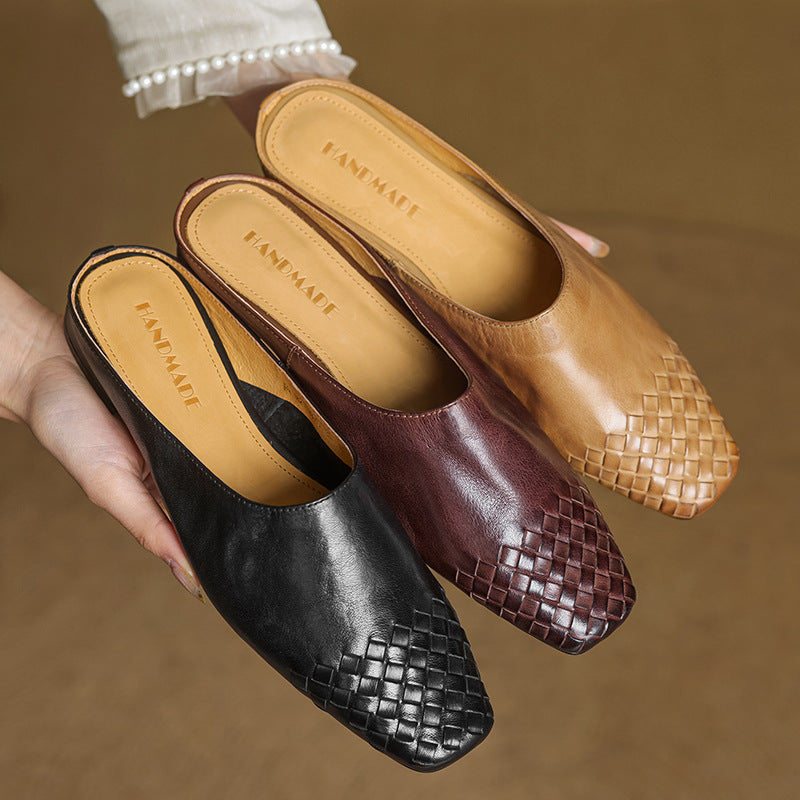 Dalvi – Mules de cuero con estilo relajado