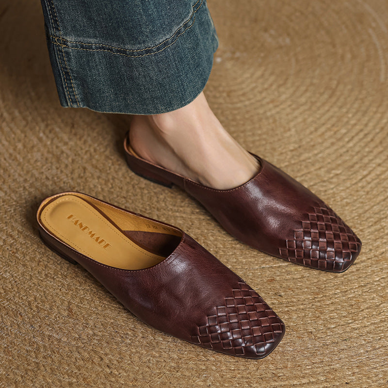 Dalvi – Mules de cuero con estilo relajado