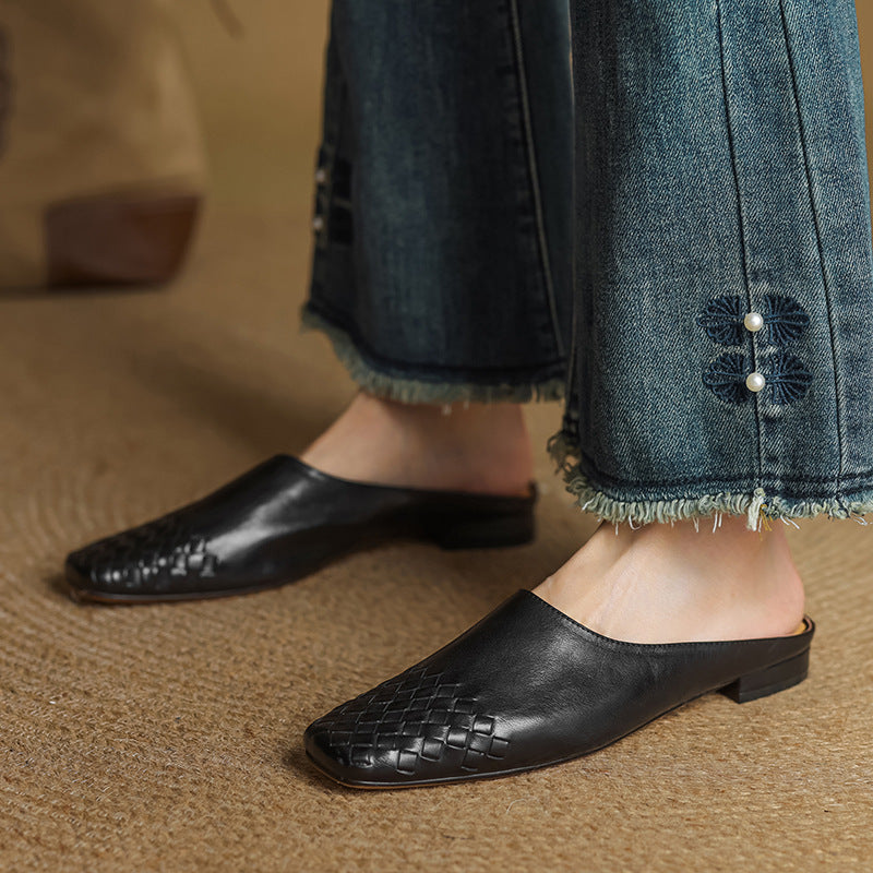 Dalvi – Mules de cuero con estilo relajado