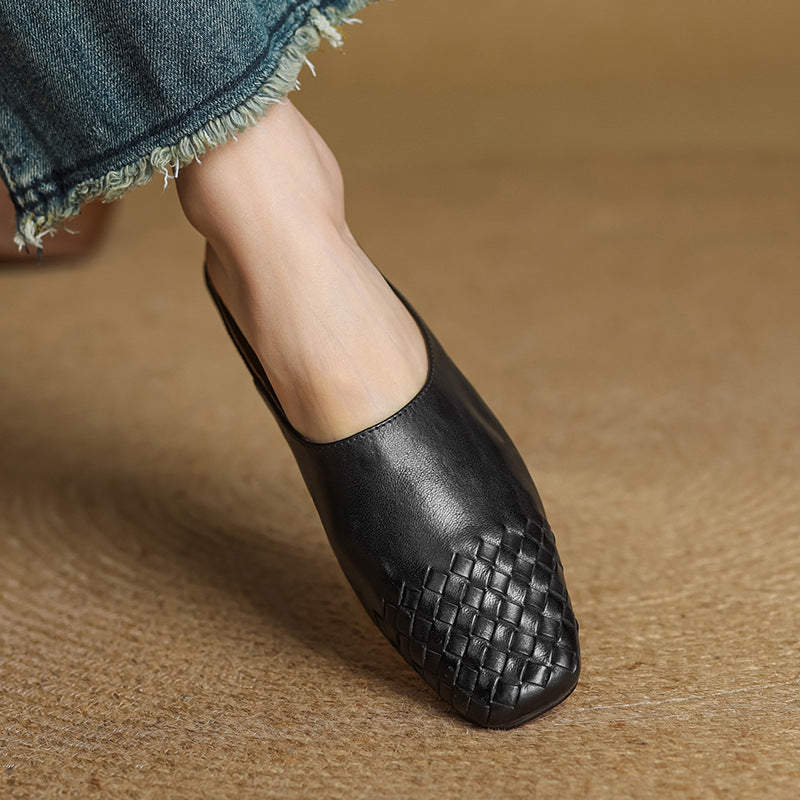 Dalvi – Mules de cuero con estilo relajado