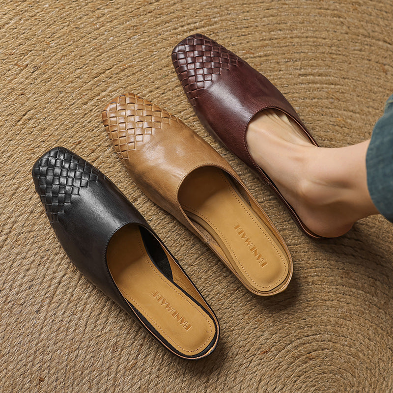 Dalvi – Mules de cuero con estilo relajado