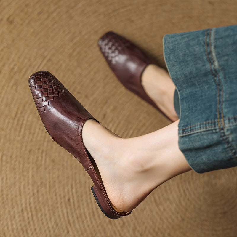 Dalvi – Mules de cuero con estilo relajado