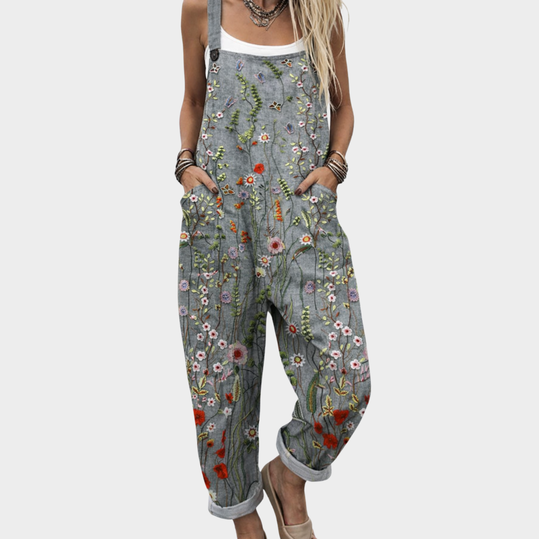 Peto Estampado Cómodo - Gris Floral