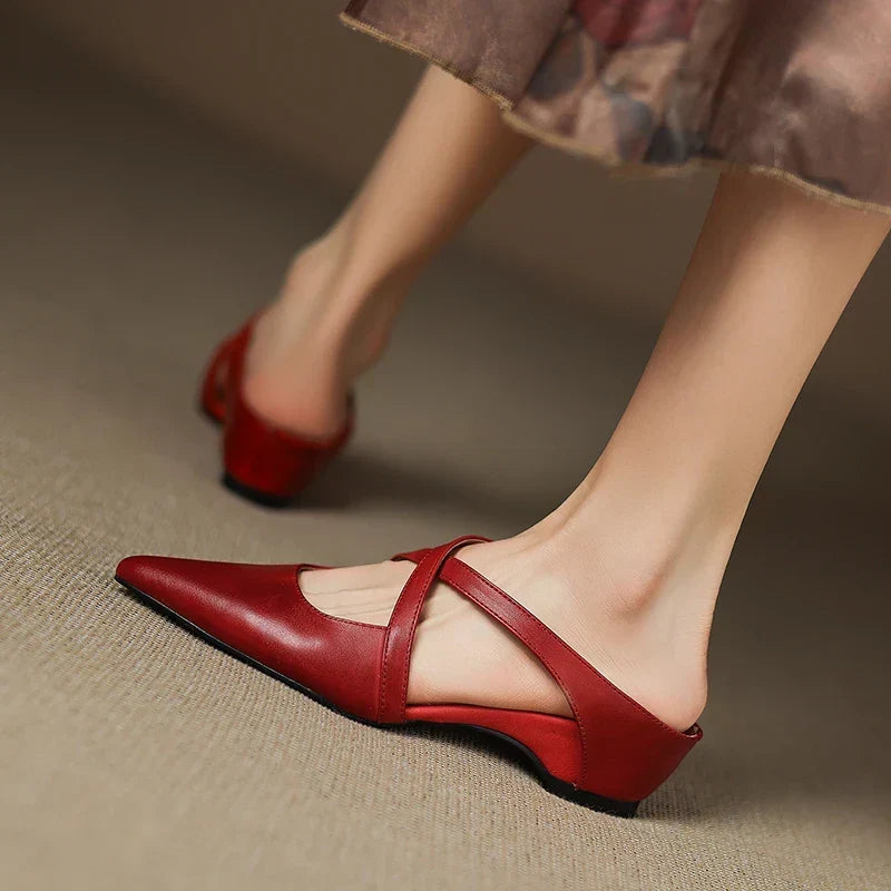Aluna Mules de Piel Auténtica