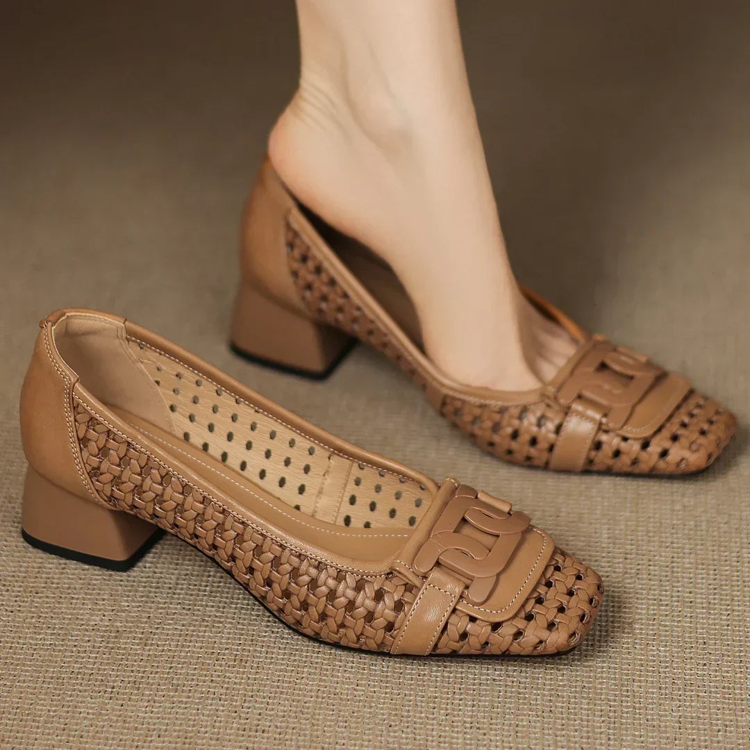 Tacones de cuero trenzado Solea