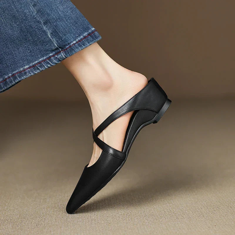 Aluna Mules de Piel Auténtica