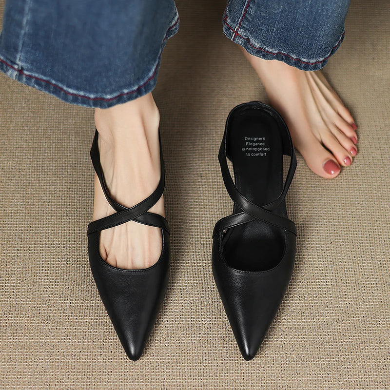 Aluna Mules de Piel Auténtica