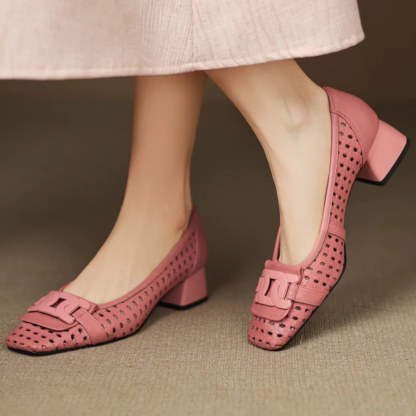 Tacones de cuero trenzado Solea