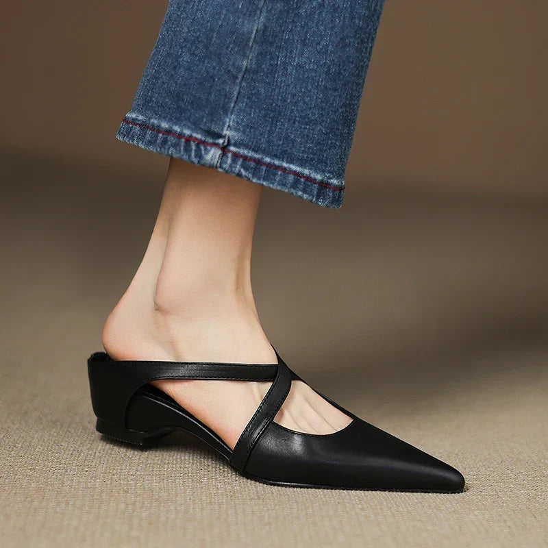 Aluna Mules de Piel Auténtica