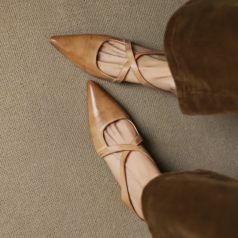 Aluna Mules de Piel Auténtica