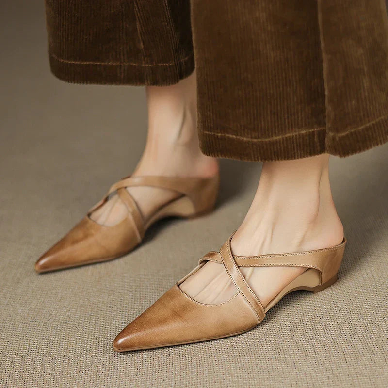 Aluna Mules de Piel Auténtica