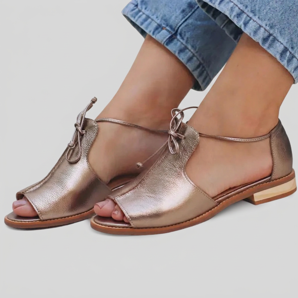 LILLIANA | SANDALIAS DE CUERO CON TIRAS